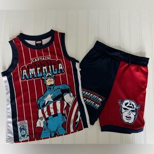 Marvel's Captain America Tank and Short Set Boys- Size 4